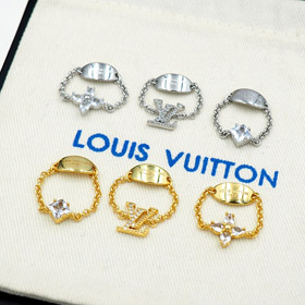Louis Vuitton LV cadena de metal anillo de diamantes-3800