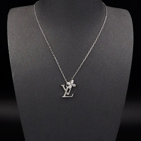 Louis Vuitton LV carta flor diamante collar-3916  