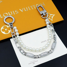 Louis Vuitton LV perla completo diamante doble cadena de cintura cadena de cintura bolso cadena-4056  