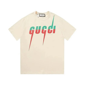 GUCCI Lido hoja impresión cuello redondo suéter manga corta camiseta-2892  