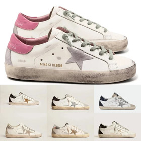 zapatillas de deporte de moda de encaje de cuero de ganso dorado versión antigua-2913  