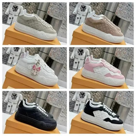 LOUIS VUITTON LV Groovy cuero de vaca zapatillas de deporte casuales-2943  