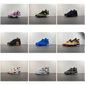 Jordan 4 antideslizante resistente al desgaste zapatos de baloncesto retro de mitad de la parte superior-4241  