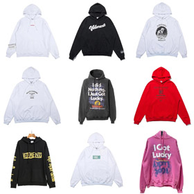 Vetements carta impresión con capucha sudadera de manga larga-4440  